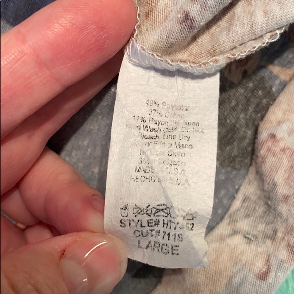 Blue Floral Long Sleeve Turtleneck Tee - Picture 9 of 13